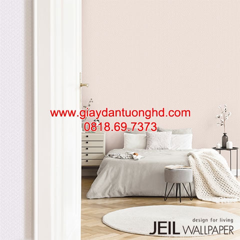 Giấy dán tường màu hồng nhạt, giấy dán tường phòng ngủ vợ chồng màu trơn