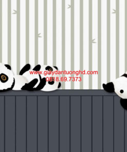 Giấy dán tường hoạt hình gấu Panda cho bé-60318