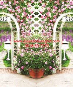 Tranh dán tường 3D cổng hoa FT2540