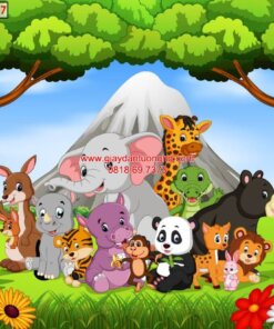 Tranh dán tường hoạt hình động vật dễ thương cho bé-TV3217