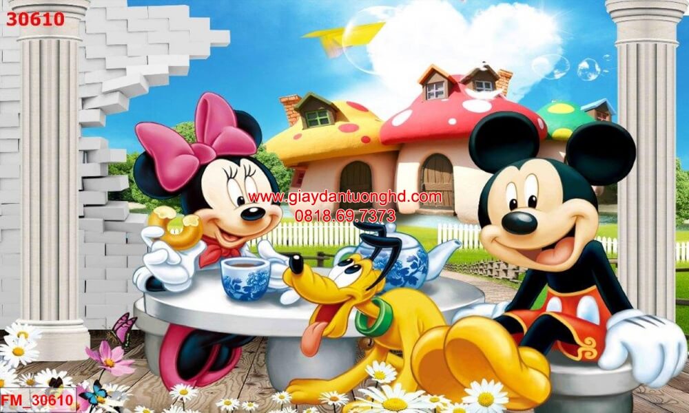 Tranh dán tường hoạt hình chuột Mickey cho bé ✓Tranh dán tường ...