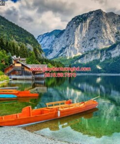 Tranh dán tường thiên nhiên tàu thuyền RE01561