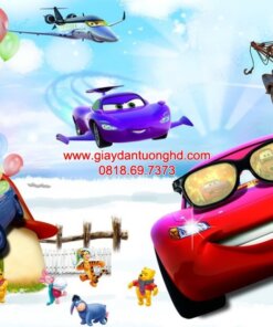 Tranh dán tường xe hơi hoạt hình-TV11172