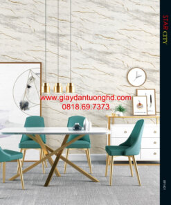 Giấy dán tường phòng ăn bếp giả đá-891401