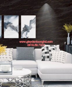 Giấy dán tường phòng khách giả đá 891403