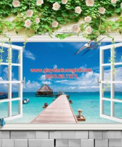Tranh dán tường cửa sổ-3D-082