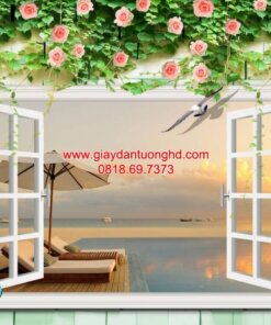 Tranh dán tường cửa sổ-H61174